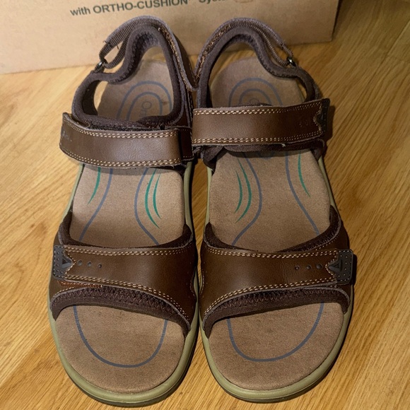 OrthoFeet size 8 Malibu leather Women's Brown Sandals - Picture 5 of 12